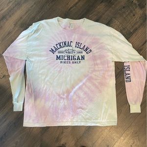 Pastel Tie Dye Mackinac Island Long Sleeve Tee Shirt